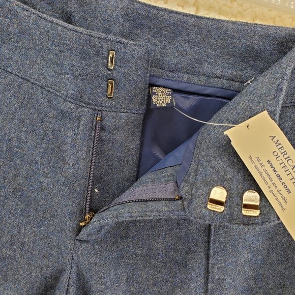 American Eagle Womens 8 31x32 Blue Gray Trouser Pants Wool Blend Lined Bootcut - Picture 5 of 10